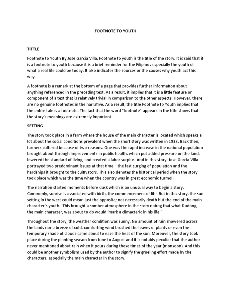 Footnote To Youth PDF Narration