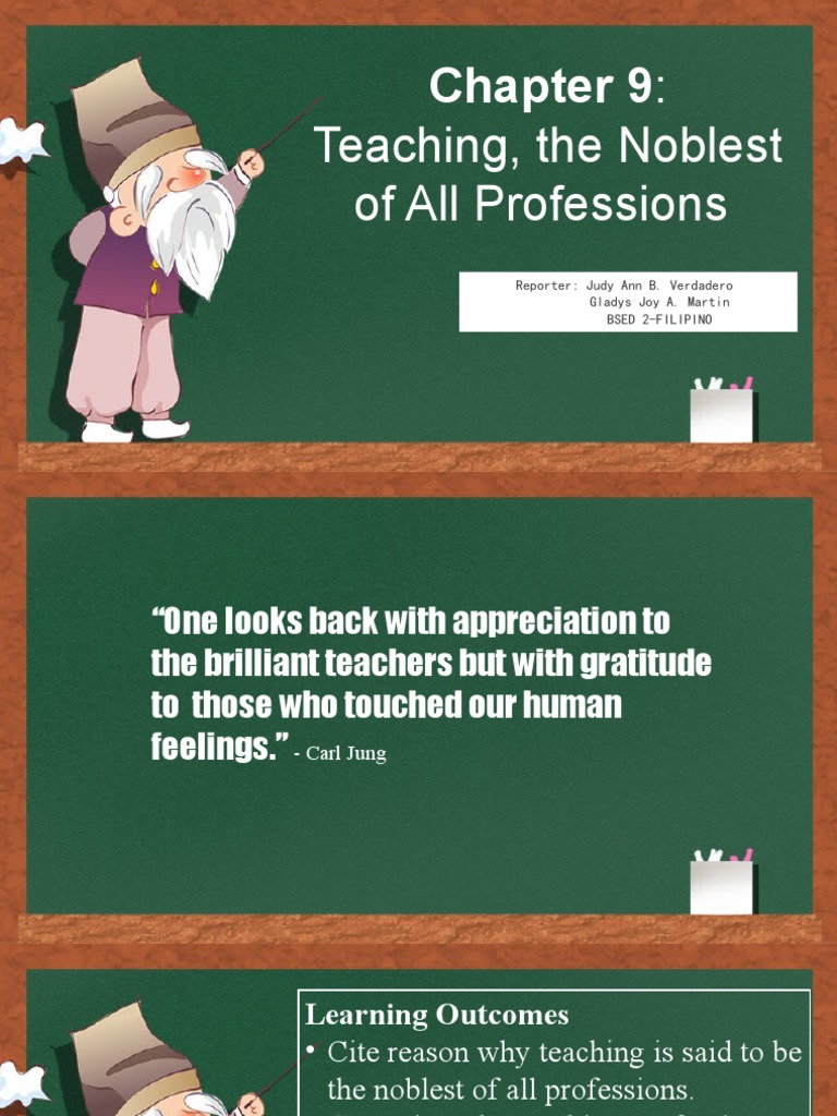 Teaching: The Noblest Profession | PDF | Teachers