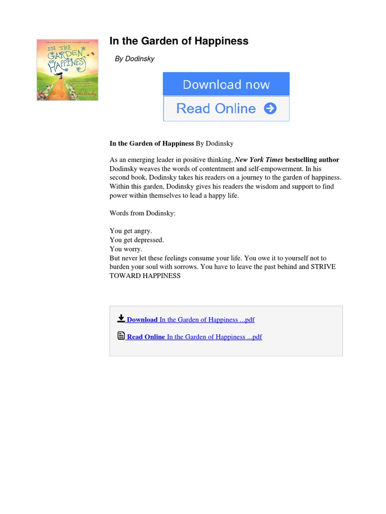 In The Garden of Happiness by Dodinsky | PDF | Books