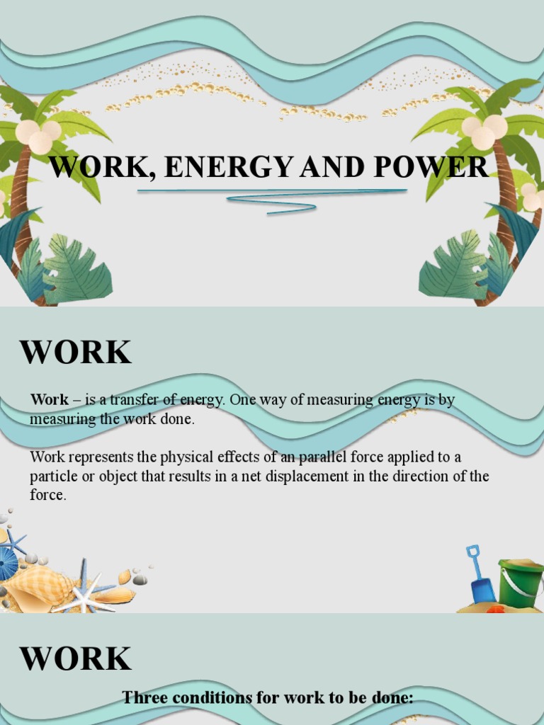 Work, Energy and Power-1 | PDF | Force | Potential Energy