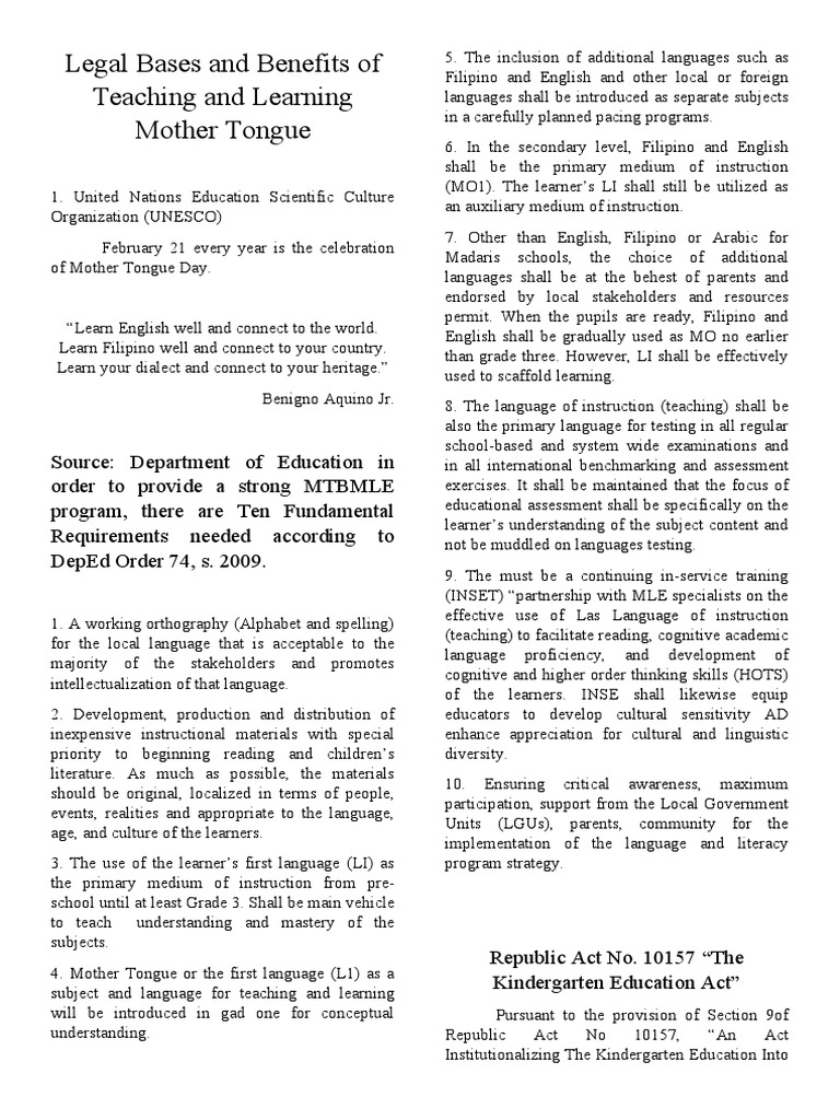 Lecture in GEd 201 Legal Bases and Benefits of Teaching and Learning ...