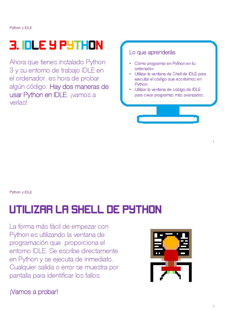 Introducción a Python y IDLE | PDF | Python (lenguaje de programación ...