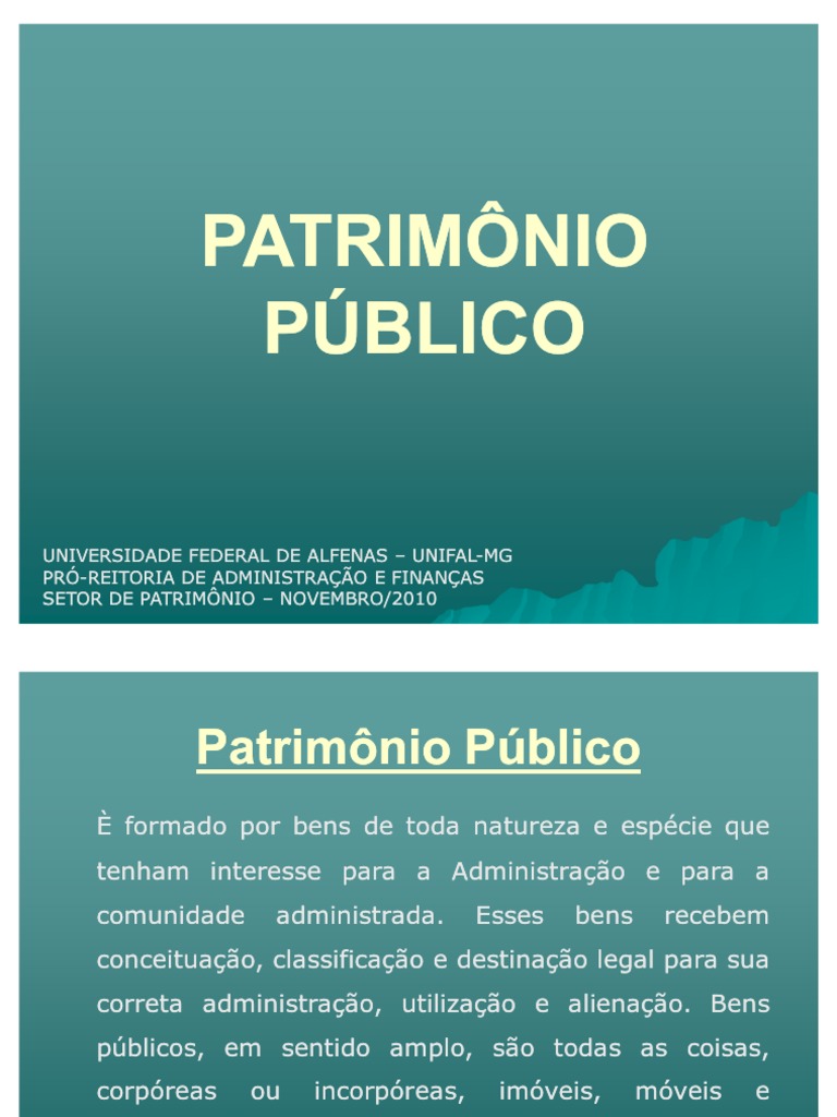 PATRIMÔNIO PÚBLICO ORIENTAÇOES Propriedade (Direito) Leilão