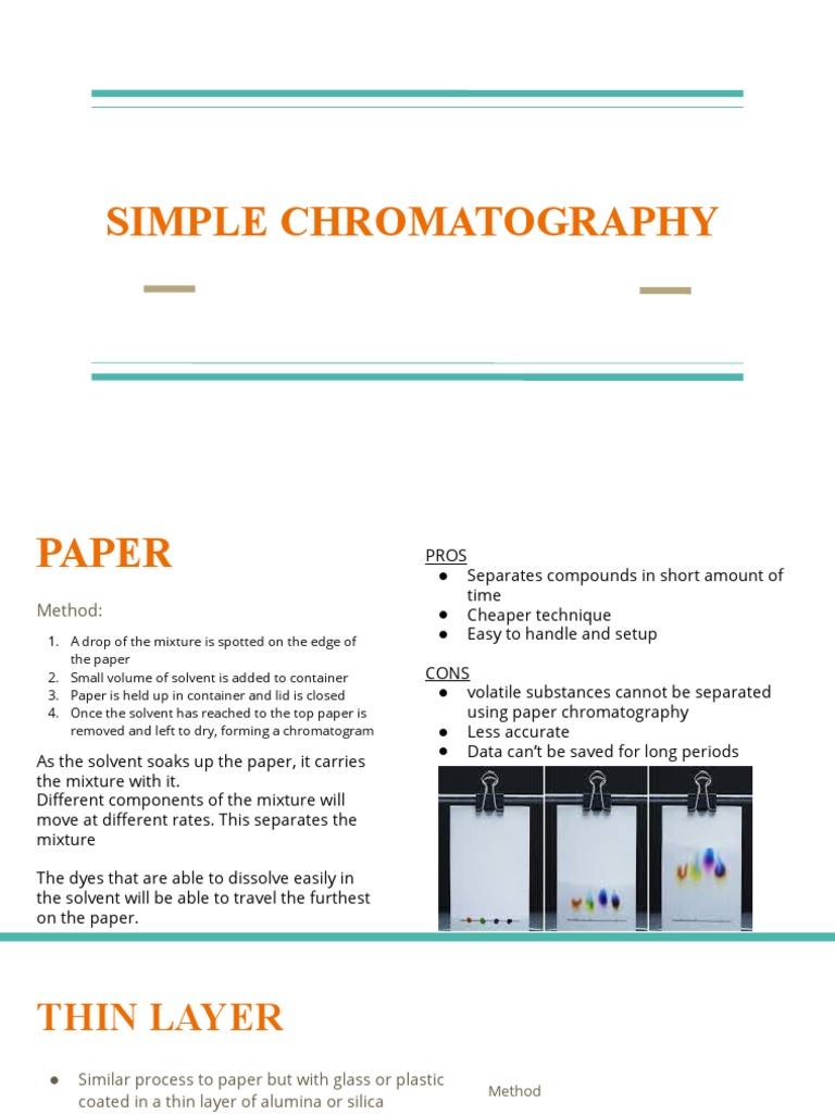 Simple Chromatography PDF Chromatography Thin Layer Chromatography