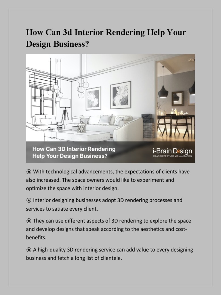 How Can 3d Interior Rendering Help Your Design Business | PDF ...