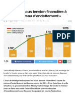 L'Etat Est Sous Tension Financière À Cause Du Niveau D'endettement - DAKARMATIN