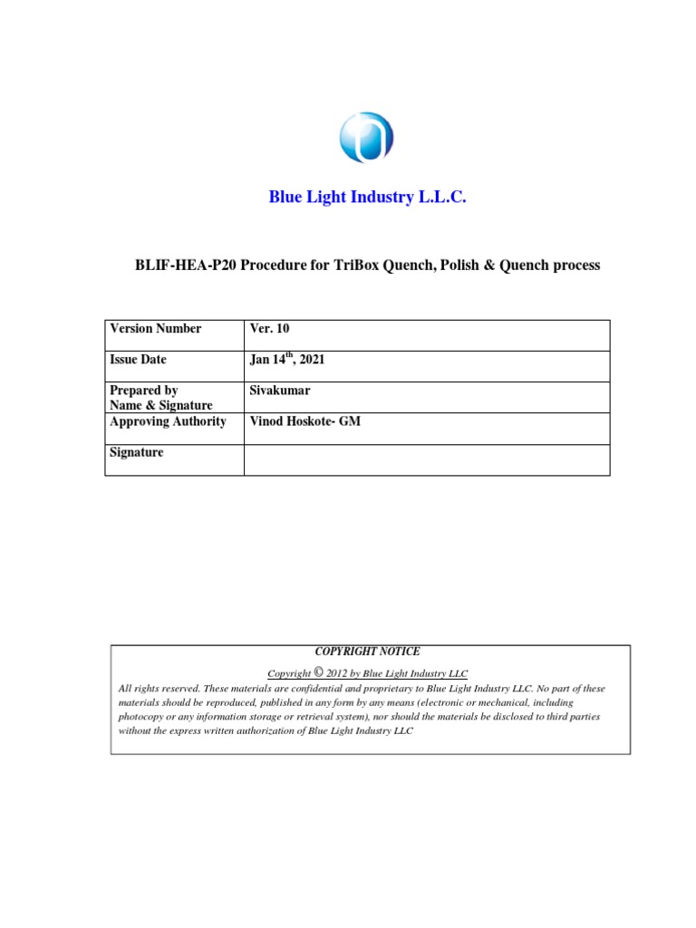 BLIF-HEA-P20 QPQ Procedure | PDF | Chemistry | Business Process