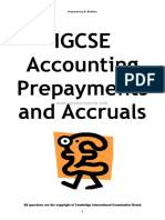 Igcse Accounting Prepayments Accruals Questions Answers