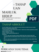 Tahapan Kelakuan Mahluk Hidup