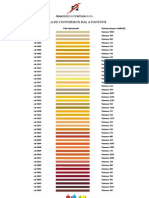 Tabla de Conversion Ral a Pantone