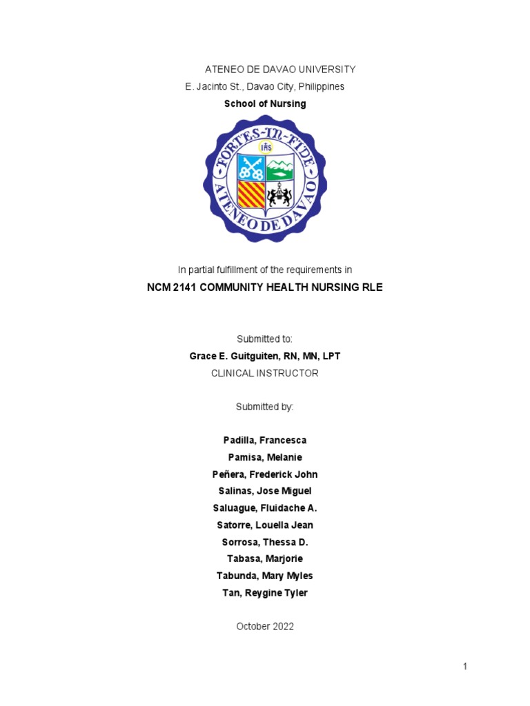 Assessment of a Family's Health Status, Needs, and Nursing Care Plans