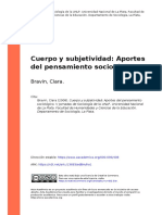 Bravin, Clara (2008) - Cuerpo y Subjetividad Aportes Del Pensamiento Sociológico