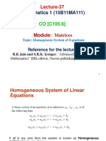 (Lecture-37) - Homogenous System of Equations