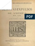 José Toribio Medina (1914) - Noticias Bio-Bibliográficas de Los Jesuítas Expulsos... en 1767 (IGNACIO ARÁMBURU)