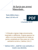 O perfil da Igreja que possui Maturidade