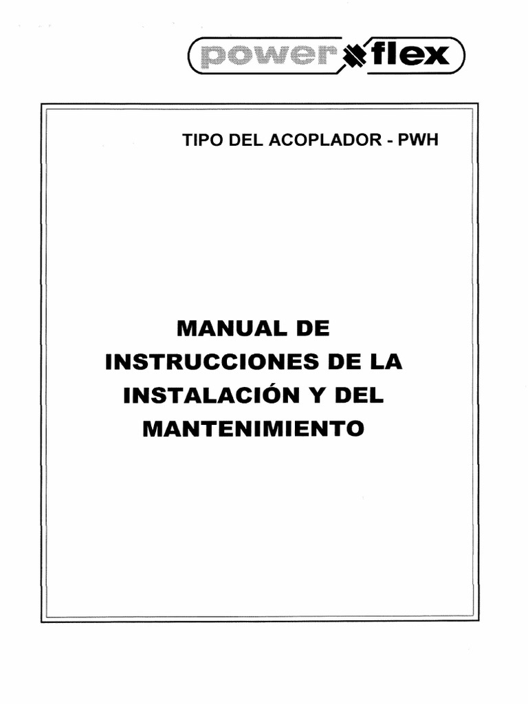 Acoplamento PWH02800 POWER FLEX Manual PDF