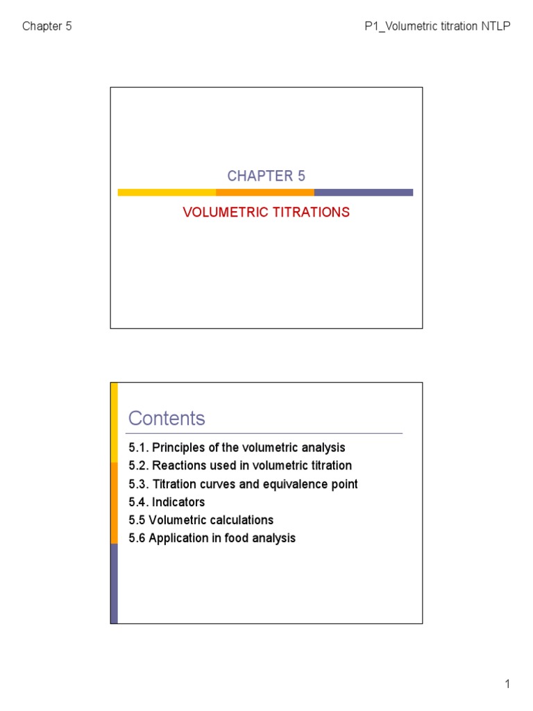 Chapter 5 Volumetric Analysis | PDF | Titration | Chemistry