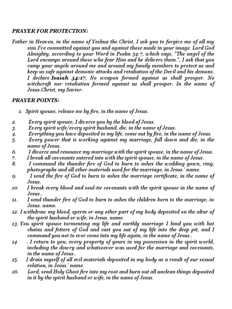 Prayer For Protection | PDF