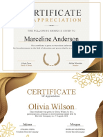 Golden Elegant Certificate of Appreciation