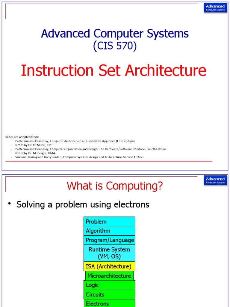 Instruction Set Architecture | PDF | Computer Architecture | Central ...