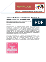 Transporte Público Venezolano Barreras de Las Personas Con Discapacidad