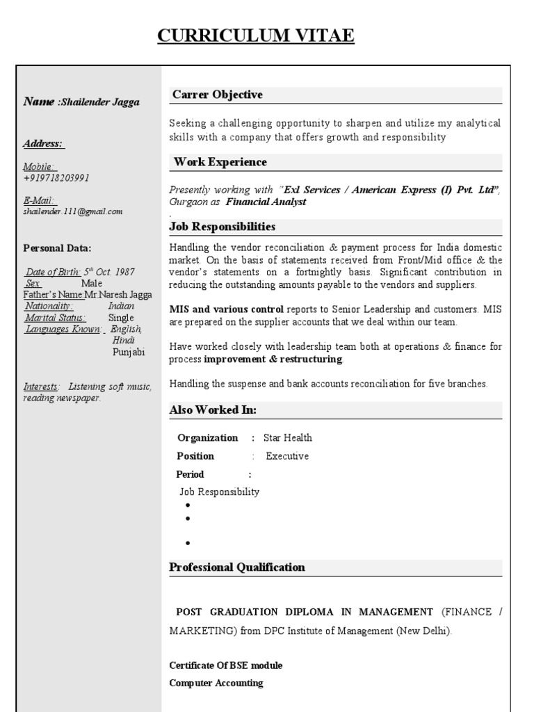 Shailender Jagga's Professional Profile | PDF | Career & Growth