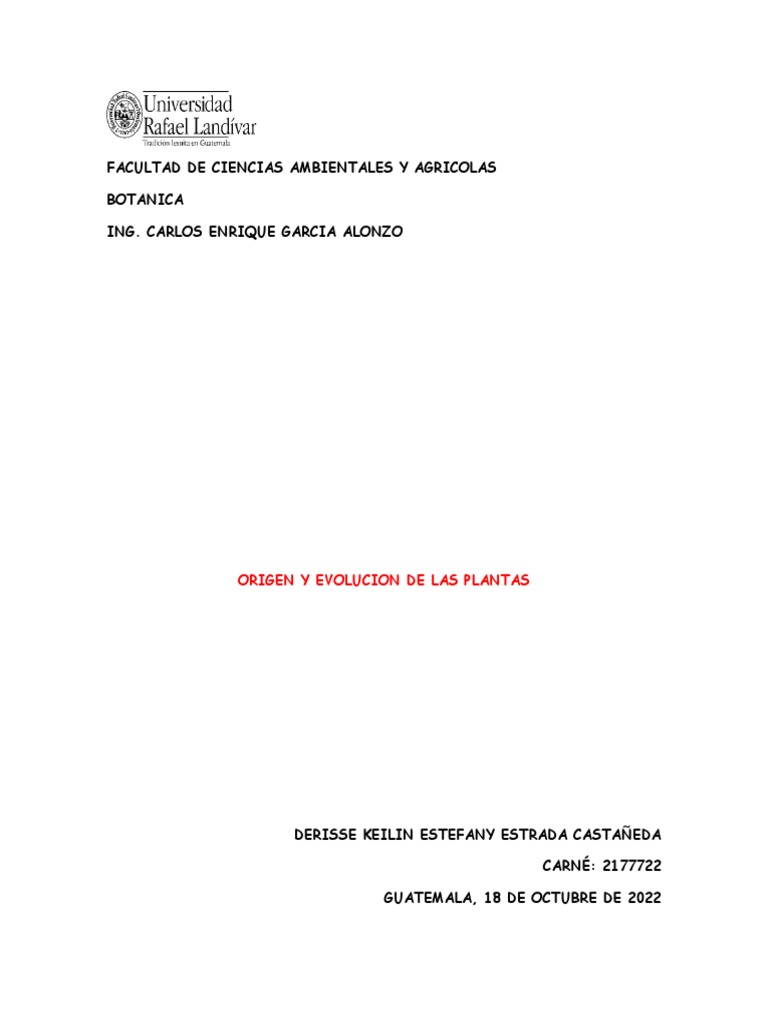 Origen y evolución de las plantas | PDF | Plantas | Algas