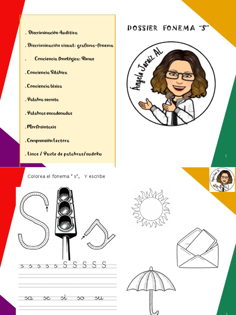 Actividades para el fonema "s" | PDF | Sílaba | Producción de sonido