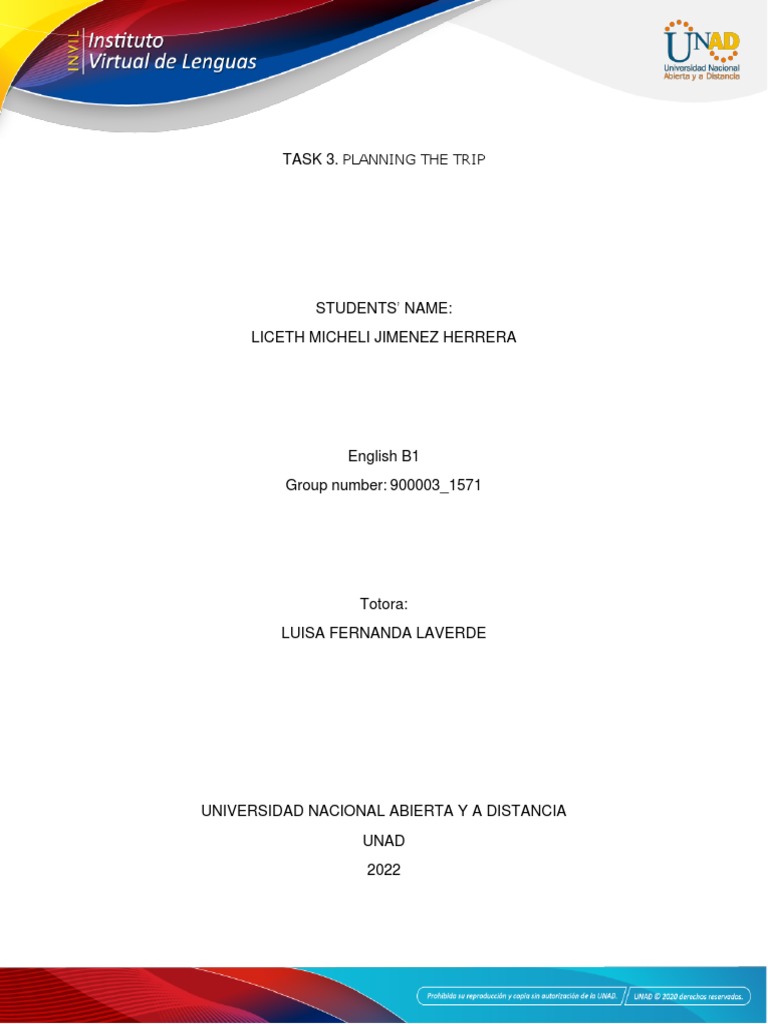 Task 3 - Planning The Trip - Liceth Herrera | PDF | Food And Drink ...