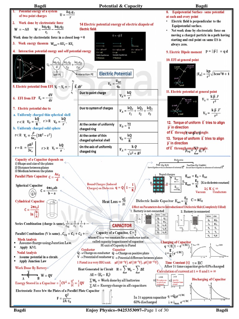 2-Potential & Capacity 2022 | PDF | Dielectric | Capacitor