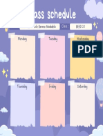 Purple Cute Sky Illustration Class Schedule