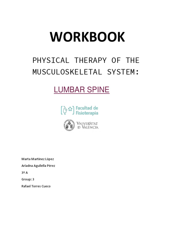 Lumbar Spine Physiotherapy Workbook | PDF | Anatomical Terms Of Motion ...