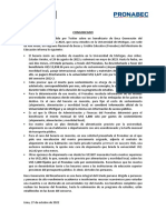 Comunicado - Caso Beneficiario de Beca Generación Del Bicentenario 2022