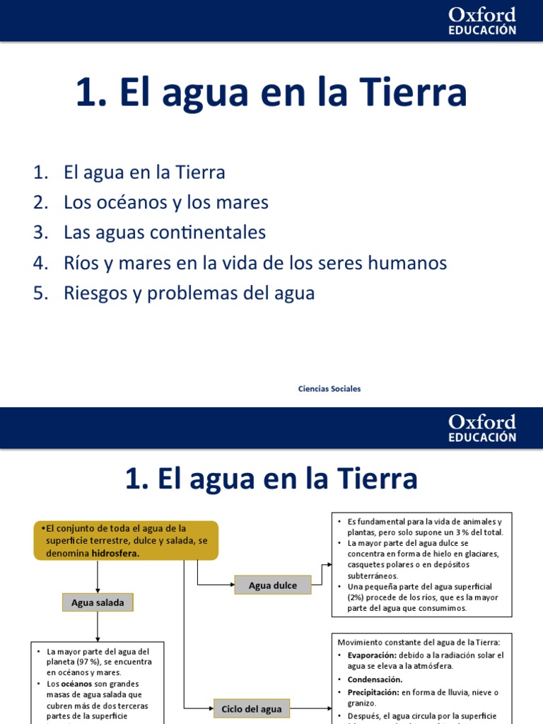 Distribución del Agua en la Tierra | PDF | Agua | Río
