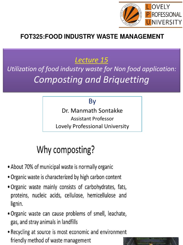 Food Industry Waste: Composting & Briquetting | PDF | Compost | Materials