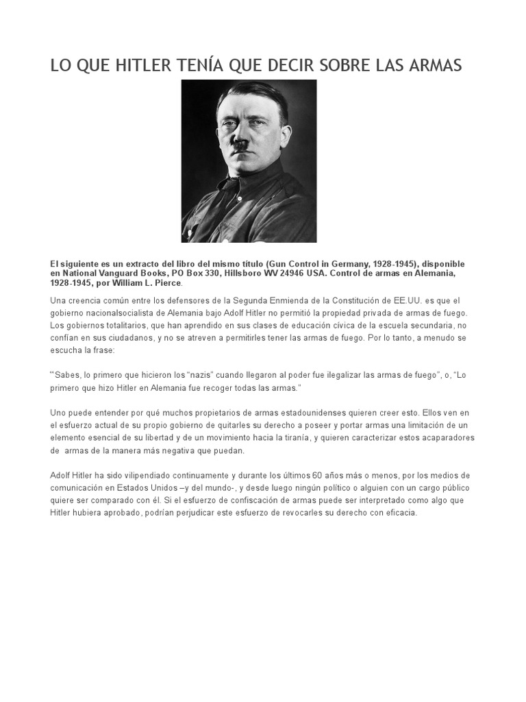 Hitler y el Control de Armas en Alemania | PDF | Alemania nazi | nazismo
