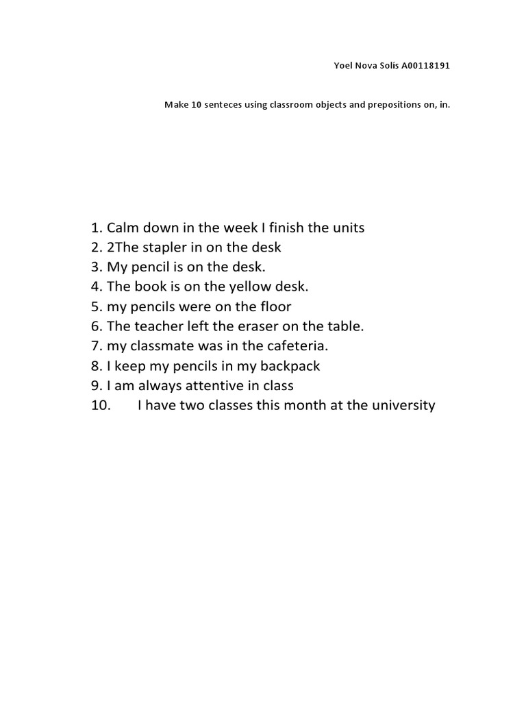 Unidad 2 Actividad 2 Ingles 1 | PDF