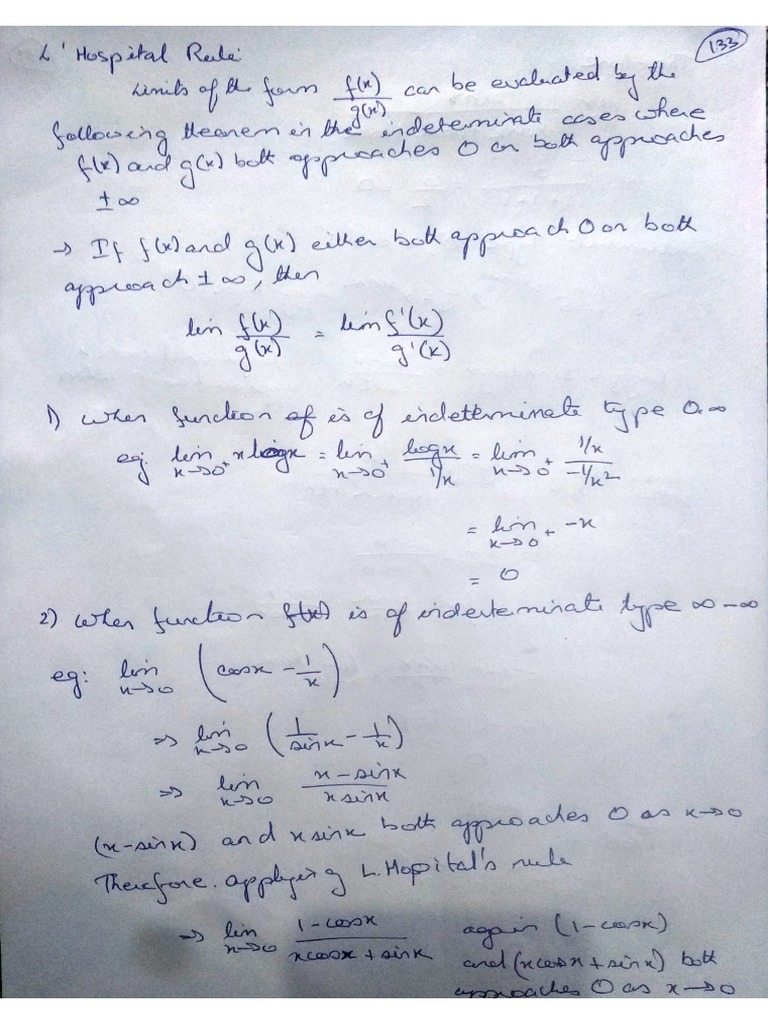 Lecture 21 (L Hopital Rule) | PDF