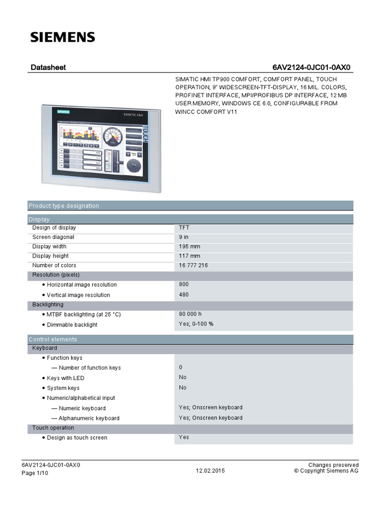 Hmi tp900 siemens 1 3 pdf computer keyboard display resolution