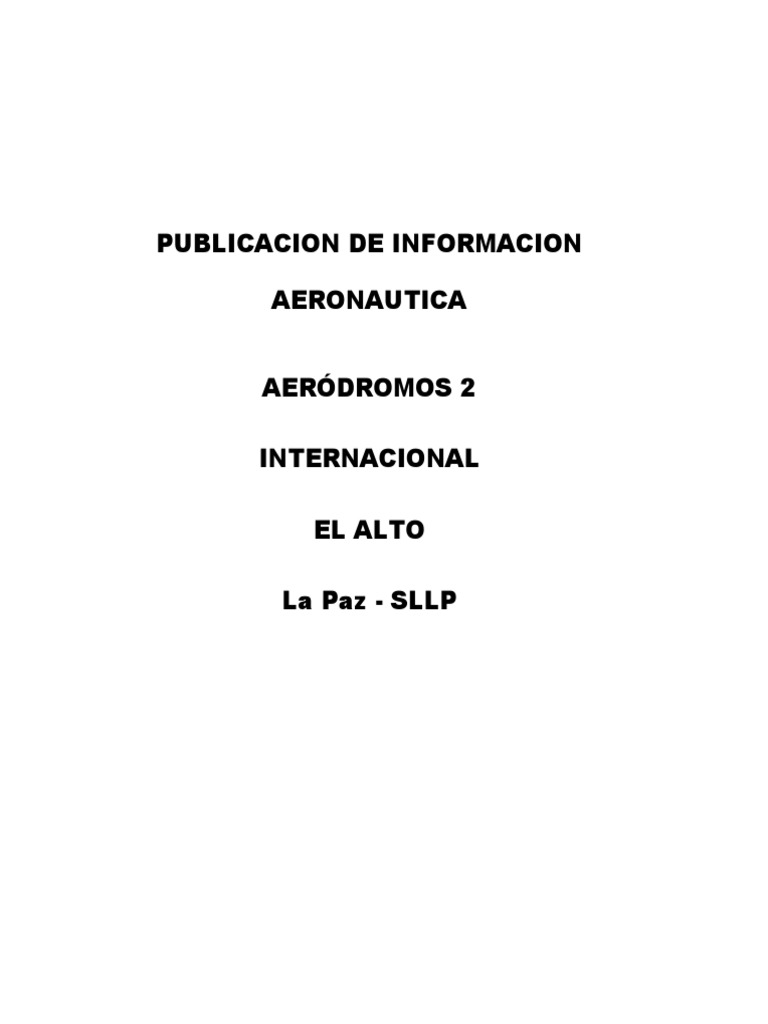 Información Aeródromo El Alto SLLP | PDF | Aviación | Transporte