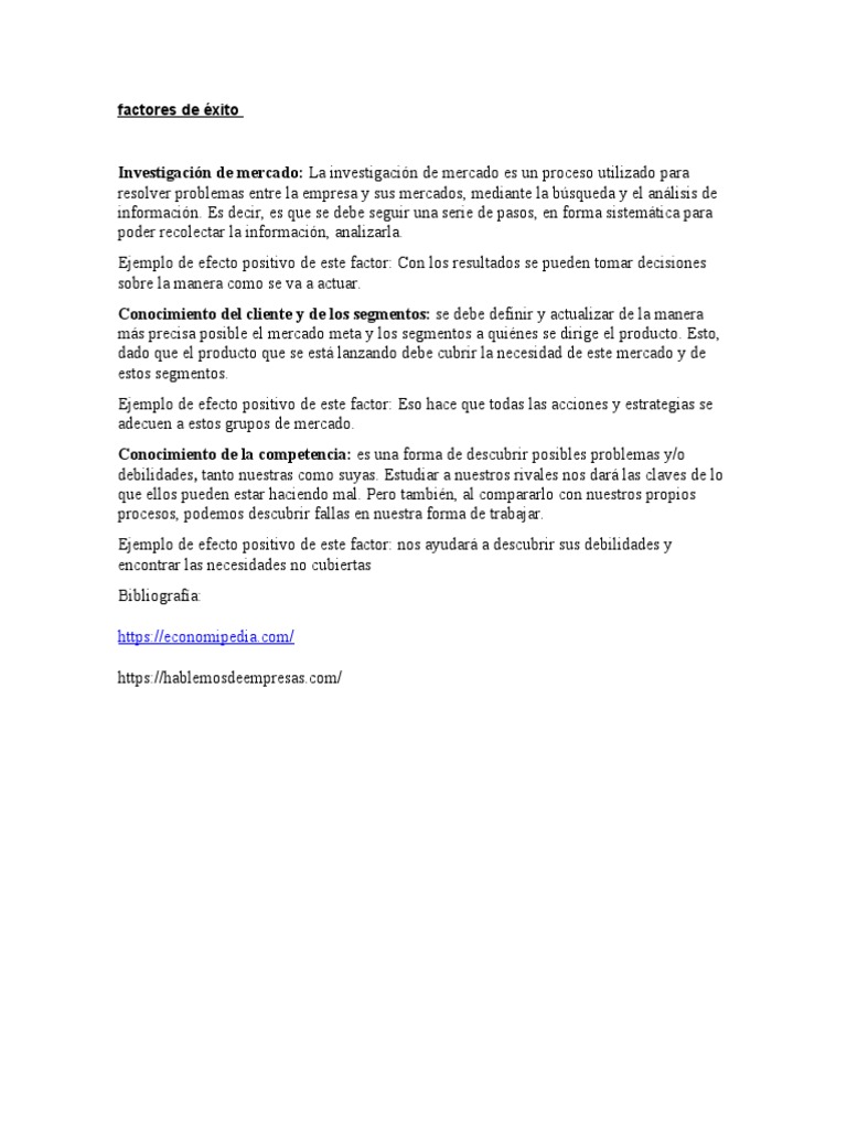 Factores Clave para el Éxito Empresarial | PDF | Negocios