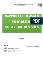 RAPPORT TRAVAUX PRATIQUE DE MECANIQUE DES SOL 2iE PROMOTION 2016 LICENCE 3