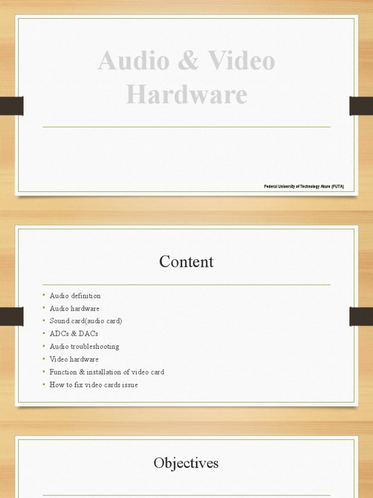 GROUP 7 - Audio and Video Hardware | PDF | Graphics Processing Unit ...