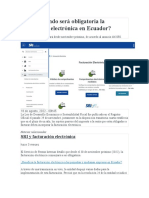 Desde Cuándo Será Obligatoria La Facturación Electrónica en Ecuador