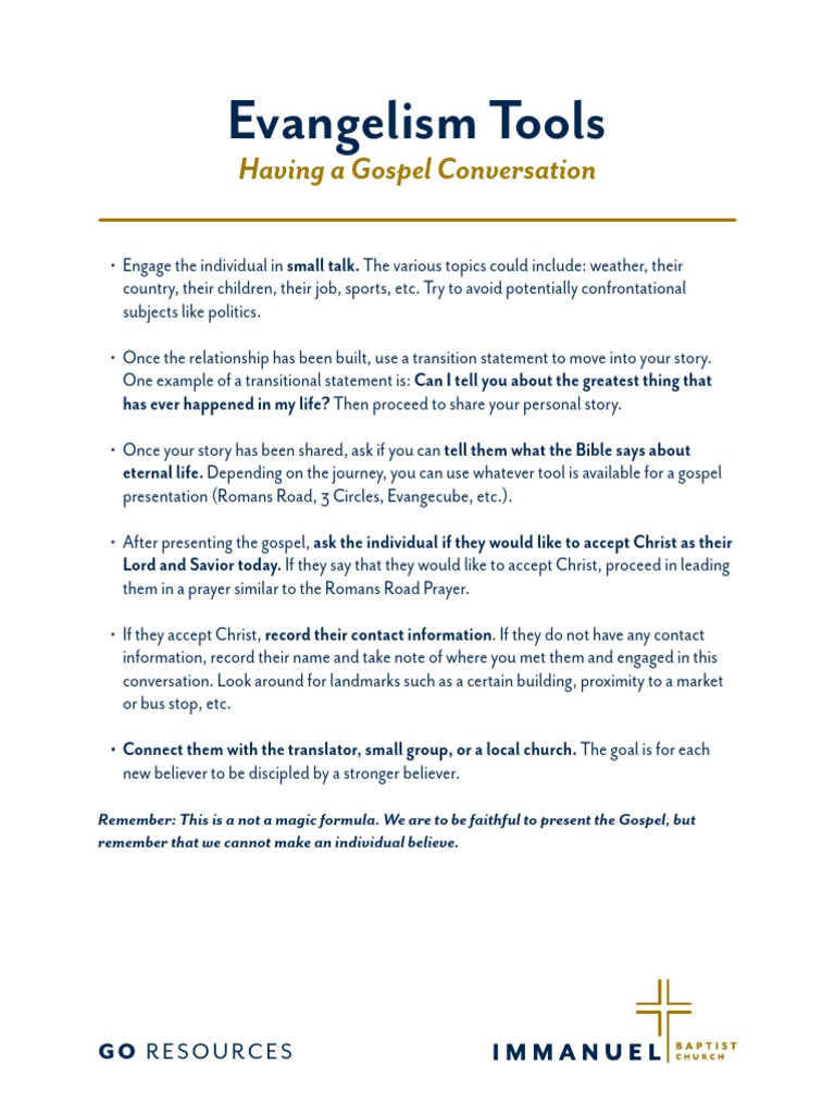 Effective Gospel Conversation Techniques | PDF | Social Science | Wellness