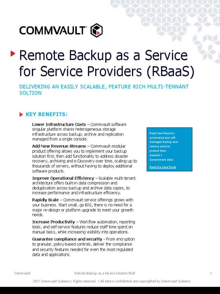 Remote Backup As A Service Solutions Brief | PDF | Backup | Cloud Computing
