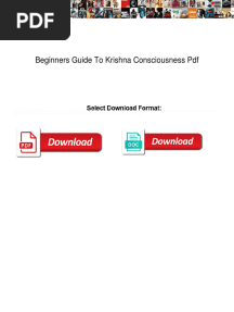 Beginners Guide To Krishna Consciousness PDF