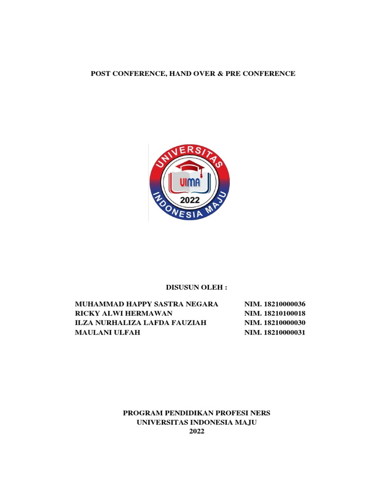Roleplay Pre-Post Conference & Hand Over | PDF | Sains & Matematika