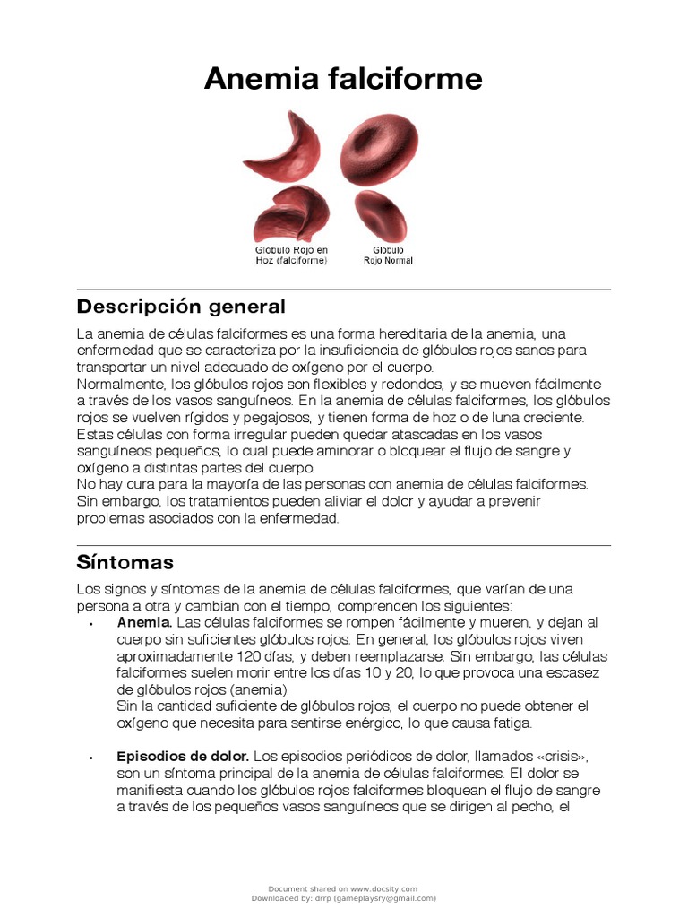 Anemia Falciforme | PDF | Anemia | Carrera