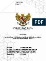 Rancangan Perdes APB Desa 2021